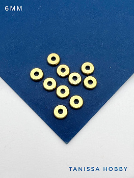 Разделители для бусин 6мм, позолота, М204
