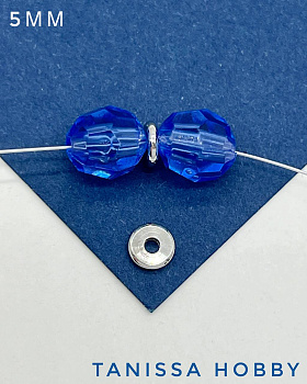 Разделители плоские хейши 5мм, родий, 10 штук, М312