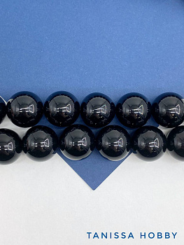 Черный агат, бусина, 20мм, штука, Б279