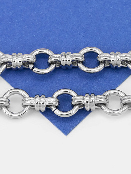 Цепочка круг кольцо 8мм, 50см, родий, СН083