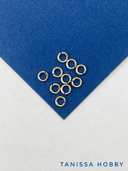 Соединительные колечки 4мм, толщина 0,8мм, 4х0,8мм, 10шт, позолота, РА036