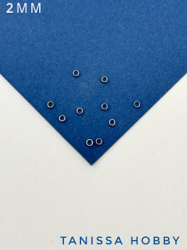 Кримпы зажимные 2мм, 10 штук, сталь, Ч202