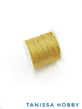 Нить для жемчуга и камней, №12 - 0,8мм, золото металлик, люрекс, катушка 24м, Ц122