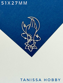 Подвеска волшебная рука и месяц, 51х27мм, сталь, ЛС094