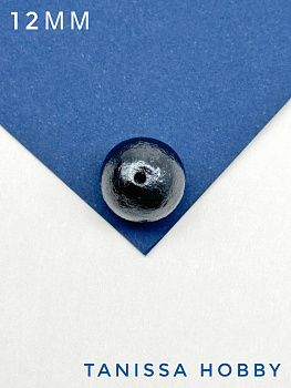 Хлопковый жемчуг 12мм, черный. Япония. ЖХ49