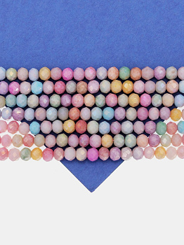 Хрусталь Рондели 4мм, цветной микс АВ шайн, нить, Х502