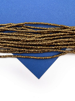 Гематин гематит бусины шайба, диск, огранка, золото, 2мм, нить, ГТ169