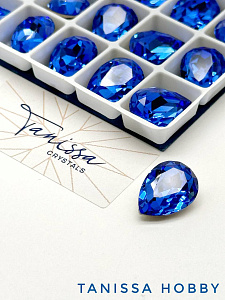 Кристалл капля Sapphire, 14х10мм, Tanissa Crystals, СТ336