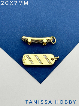 Подвеска скейтборд, позолота, С221