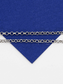 Цепочка ролло 2,5мм разъемная, родий, 50 СМ, СН226