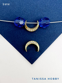 Бусина разделительная лунница, позолота, А820