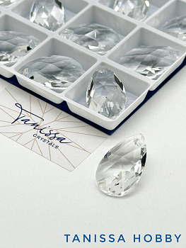 Подвеска кристалл капля, Crystal, 22мм, Tanissa Crystals, СТ376