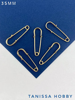 ОПТ Брошь булавка для подвесок 35мм, позолота, 5 ШТУК, ОПТ059