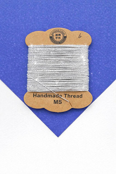 Нить для жемчуга и камней, 0,6мм, серебро металлик, люрекс, катушка 10м, Ц082