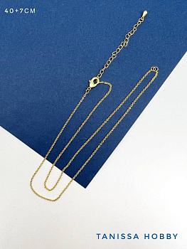 Цепочка с карабином 40+7см, позолота, С407