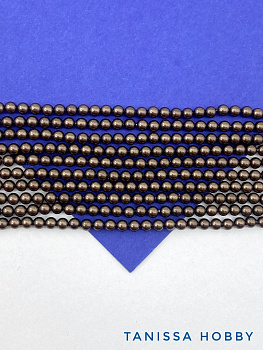 Жемчуг Майорка, круглый, 3мм, шоколадный, Chocolate, нить, МА264