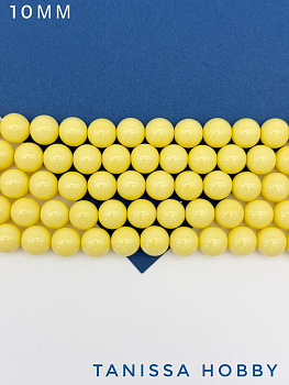 Жемчуг Майорка, желтый, Light Yellow, 10мм, нить, МА199