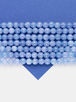 Кварц тонированный, голубой, 6мм, нить, Б356