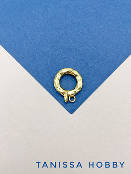 Бейл-карабин рельефный разъемный, позолота. В217