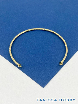 Основа для браслета под вклейку, витая, 6см, позолота, У027