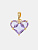 Подвеска сердце фианит фиолетовый 14мм, позолота, Ю319