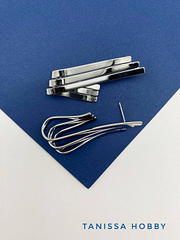 Серьги пусеты волна, родий, У060