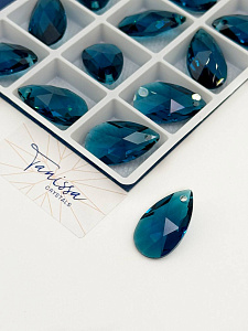 Подвеска кристалл капля, Indicolite, 22мм, Tanissa Crystals, СТ518