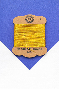 Нить для жемчуга и камней, 0,6мм, золото металлик, люрекс, катушка 10м, Ц083