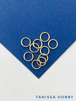 Соединительные колечки 8мм, толщина 1мм, 8х1мм, 10шт, позолота, РА035