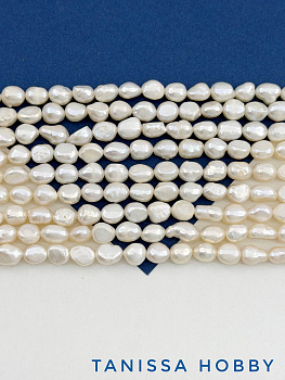 Жемчуг барочный картошка, культивированный, 8-9мм, А, нить, Ж061