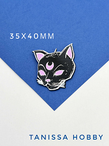 Подвеска кулон чёрная кошка, акрил, Д206