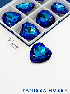 Кристалл сердце Bermuda Blue, 28мм, Tanissa Crystals, СТ402