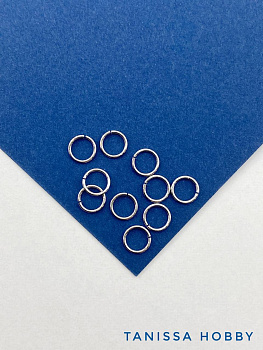 Соединительные колечки 6мм, толщина 0,7мм, 6х0,7мм, 10шт, родий, РА018