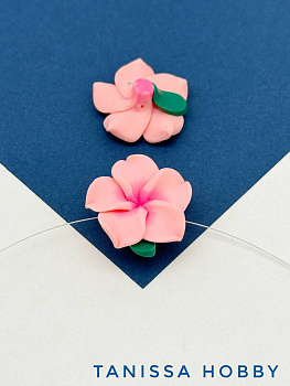 Бусина гавайский цветок, 25мм, полимерная глина, розовый персиковый, П237