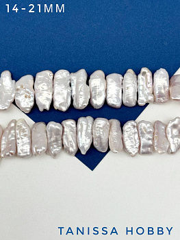 Жемчуг барочный Бива палочка (культивированный), 14-21мм, розовый, ШТУКА, Ж072