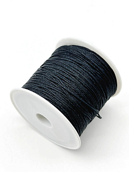 Шнур шамбала нейлоновый для браслетов 0,8мм черный, 2м. ПР39