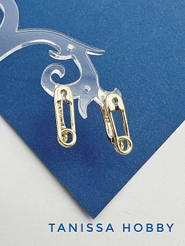 Швензы булавка, английский замок, позолота, 536