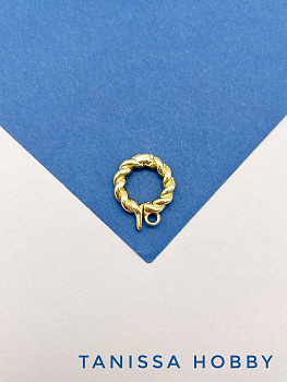 Бейл-карабин витой разъемный, позолота. В216