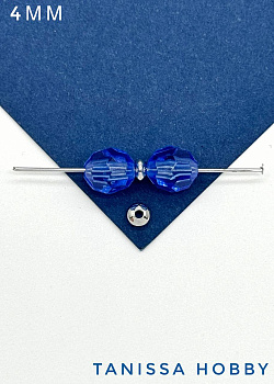 Разделители для бусин 4мм, родий, М802