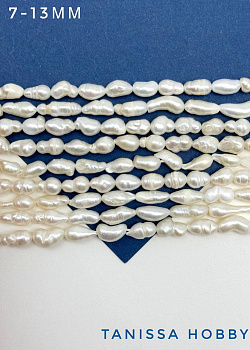 Жемчуг барочный (культивированный), 7-13мм, ВС, нить, Ж039