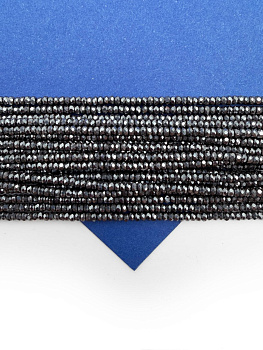 Гематин гематит бусины шайба, диск, огранка, черный, 2мм, нить, ГТ170