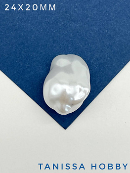 Жемчуг акриловый барочный, 24х20мм, штука, МА110