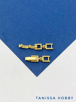 Карабин замок застежка, прямоугольный, 20х5мм, позолота, КР036