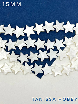 Перламутр бусины звезда, 15мм, 1/2 нити, ПМ102