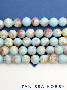 Мятная яшма, варисцит имитация, бусины круглые 12мм, 1/2 нити, Б372