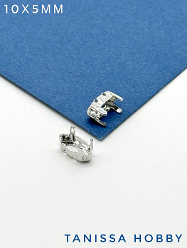 Оправа (цапы) для кристалла наветт 10х5мм, родий, СТ115