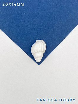 Бусина ракушка, керамика, 20х14мм, белый, штука, П184