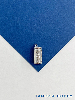 Подвеска баночка Колы, 13х6мм, родий, Д417