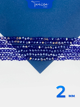 Хрусталь Рондели 2мм, синий, нить, Х495