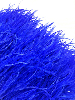 Перья на ленте страусиные индиго, 10см, ПЕР014